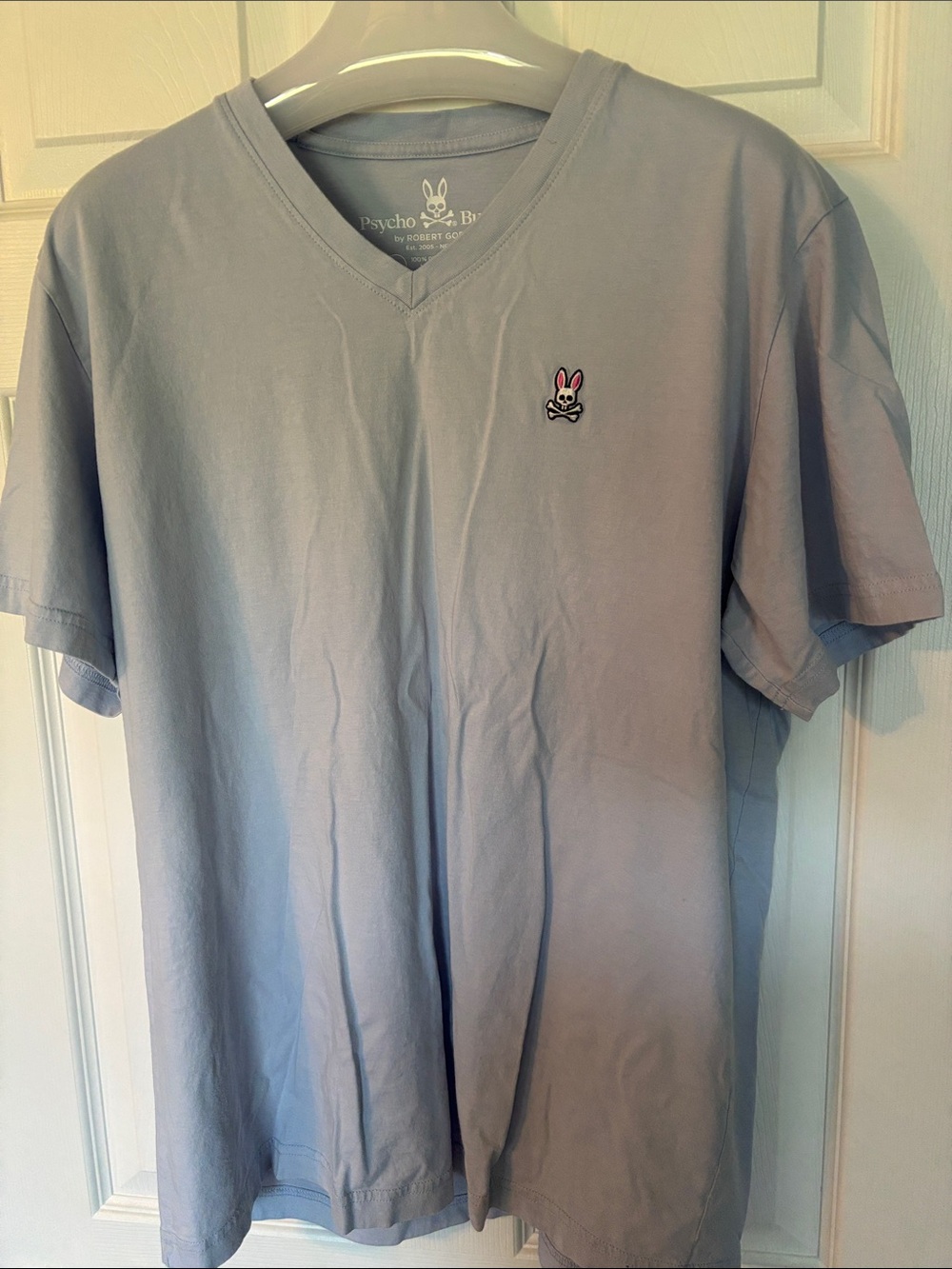 Psycho Bunny Men’s Light Blue V-Neck T-Shirt